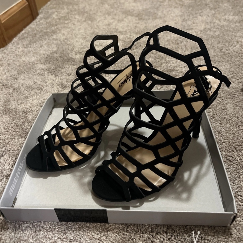 Mossimo Supply Co Black Strappy Heels